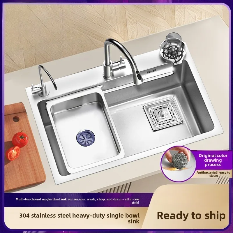 Stainless Steel Kitchen Sink Large Single Bowl Premium SUS304 Drainboard Usability Home Kitchen Washing Cleaning Kitchen Sink
Stainless Steel Kitchen Sink Large Single Bowl Premium SUS304 Drainboard Usability Home Kitchen Washing Cleaning Kitchen Sink