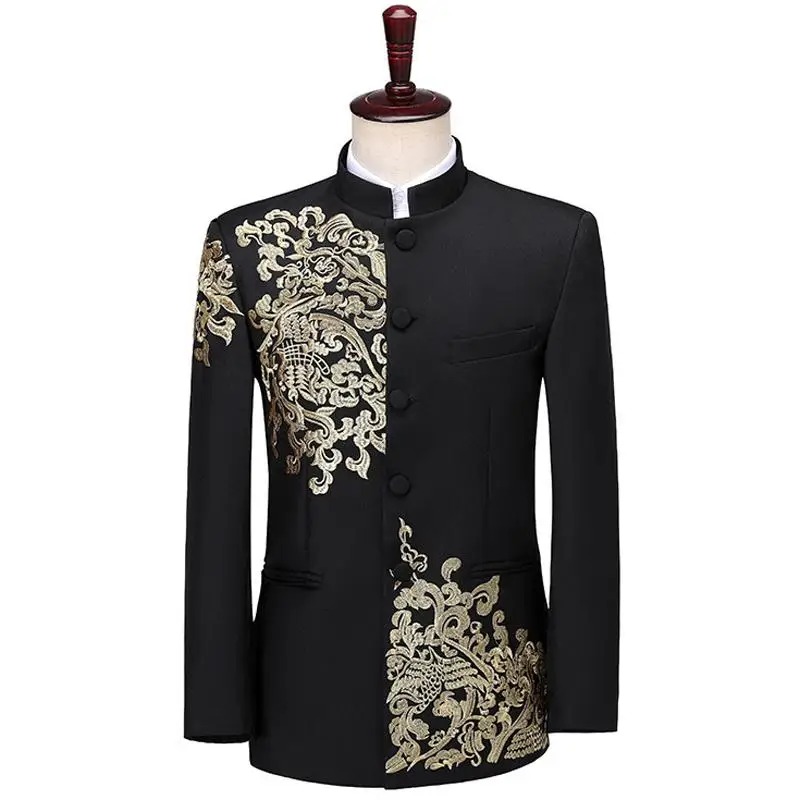 DV036 Black Men Stylish Embroidery Red White Blue Floral Pattern Suits Stage Singer Wedding Groom Jacket 1 Pieces
DV036 Black Men Stylish Embroidery Red White Blue Floral Pattern Suits Stage Singer Wedding Groom Jacket 1 Pieces