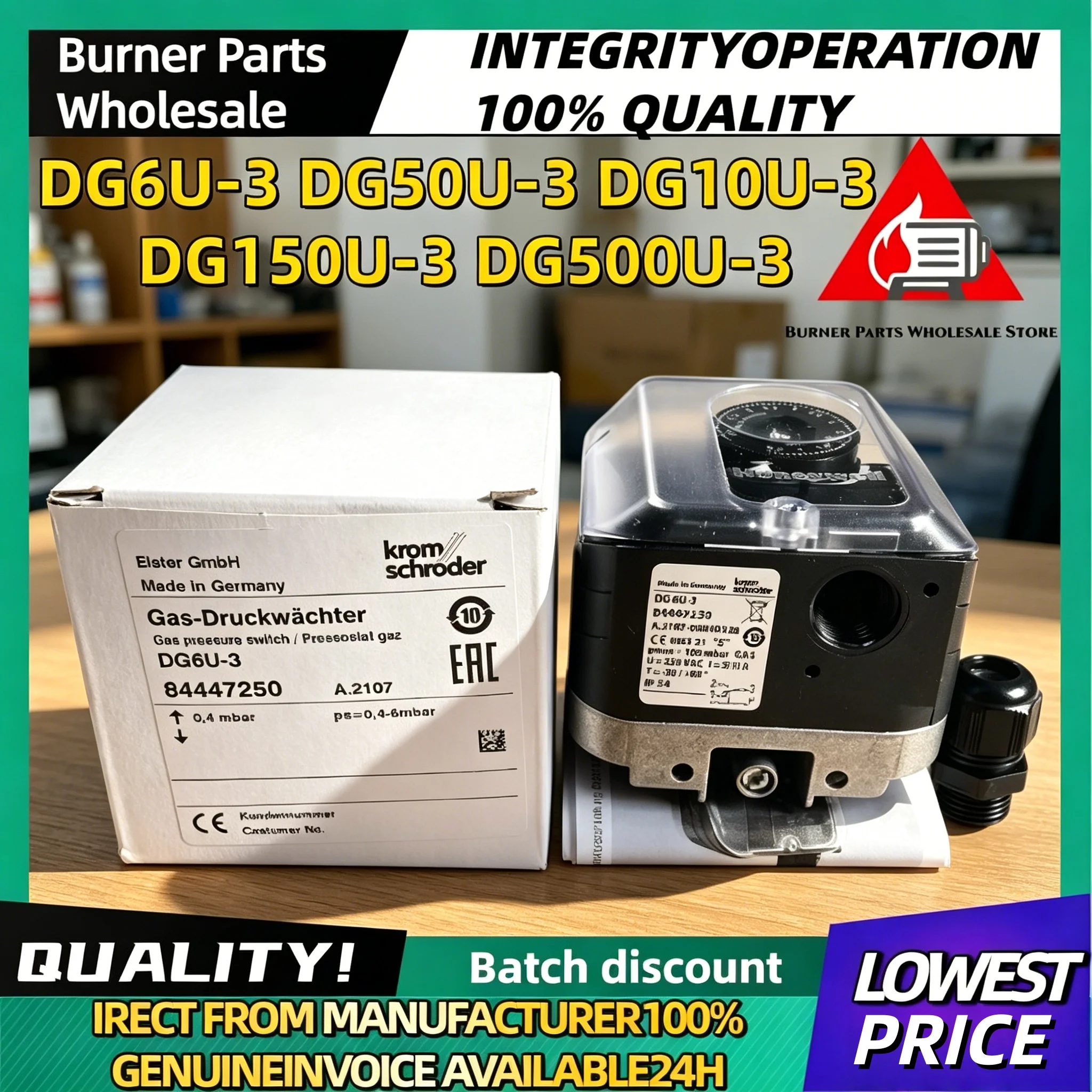 【Germany】Air Gas Pressure Switch DG6U-3 DG10U-3 DG50U-3 DG150U-3 DG500U-3 Burner Combustion Replacement Spare Parts
【Germany】Air Gas Pressure Switch DG6U-3 DG10U-3 DG50U-3 DG150U-3 DG500U-3 Burner Combustion Replacement Spare Parts