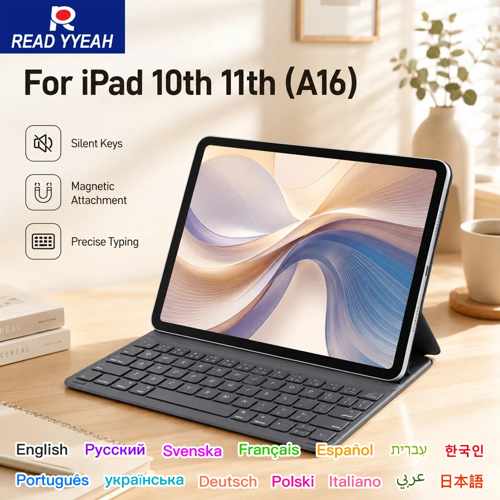 Layout Wireless Keyboard Case for iPad 10th Gen 11 Inch & Air 4/5/6 & Pro 11, Portable Smart Cover with Replaceable Battery
Layout Wireless Keyboard Case for iPad 10th Gen 11 Inch & Air 4/5/6 & Pro 11, Portable Smart Cover with Replaceable Battery