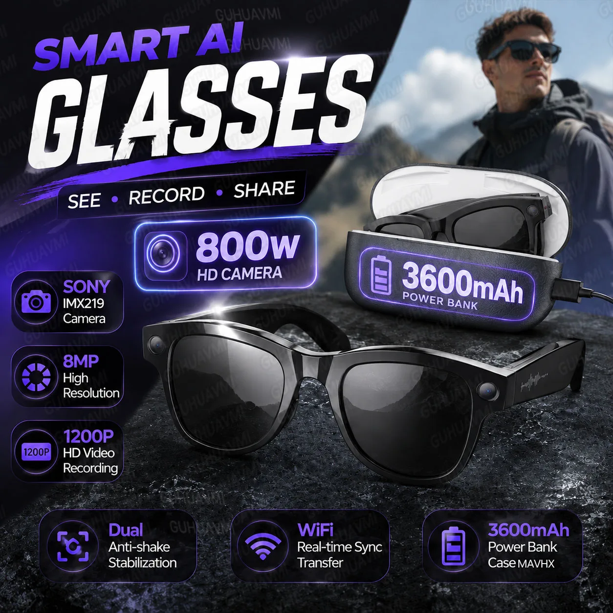 AI Camera Glasses 2026 New 1080P Video Recorder Bluetooth Audio Open Ear Music Voice Control WiFi Sync Smart Eyewear Outdoor Use
AI Camera Glasses 2026 New 1080P Video Recorder Bluetooth Audio Open Ear Music Voice Control WiFi Sync Smart Eyewear Outdoor Use