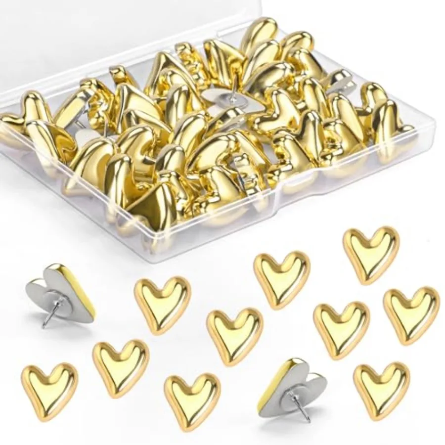 36 Pieces Cute Heart Push Pins, Thumb Tacks, Decorative Push Pins for Bulletin Board, Cork Board, Wall, Office or Home
36 Pieces Cute Heart Push Pins, Thumb Tacks, Decorative Push Pins for Bulletin Board, Cork Board, Wall, Office or Home