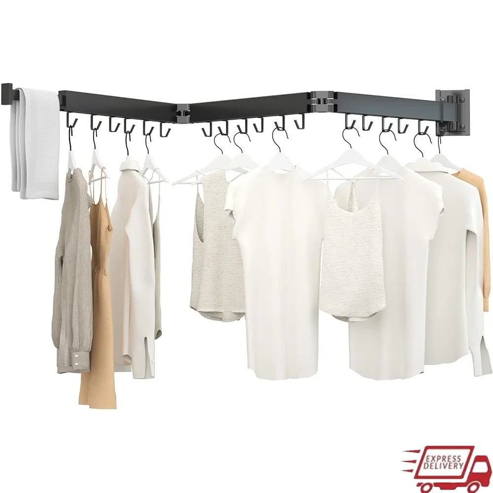 Wall Mounted Clothes Drying Rack 3-Folding Punch-Free Drilling Space Saving Laundry Rack Durable Sturdy Design with Hooks
Wall Mounted Clothes Drying Rack 3-Folding Punch-Free Drilling Space Saving Laundry Rack Durable Sturdy Design with Hooks