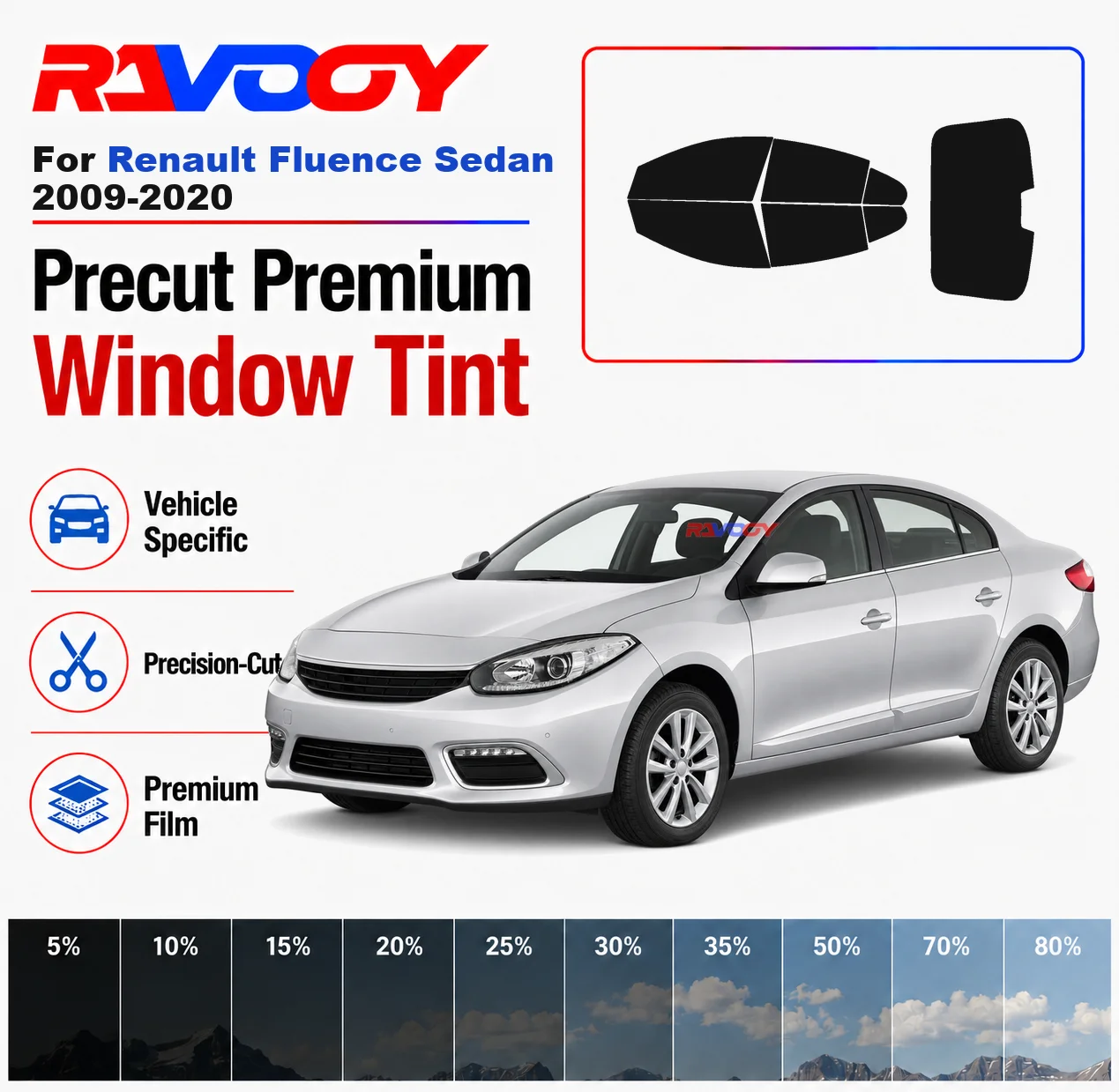 Premium Precut Window Tint Kit Front Windows Rear Windows Rear Windshield For Renault Fluence Sedan 2009-2020 Nano Ceramic Film
Premium Precut Window Tint Kit Front Windows Rear Windows Rear Windshield For Renault Fluence Sedan 2009-2020 Nano Ceramic Film