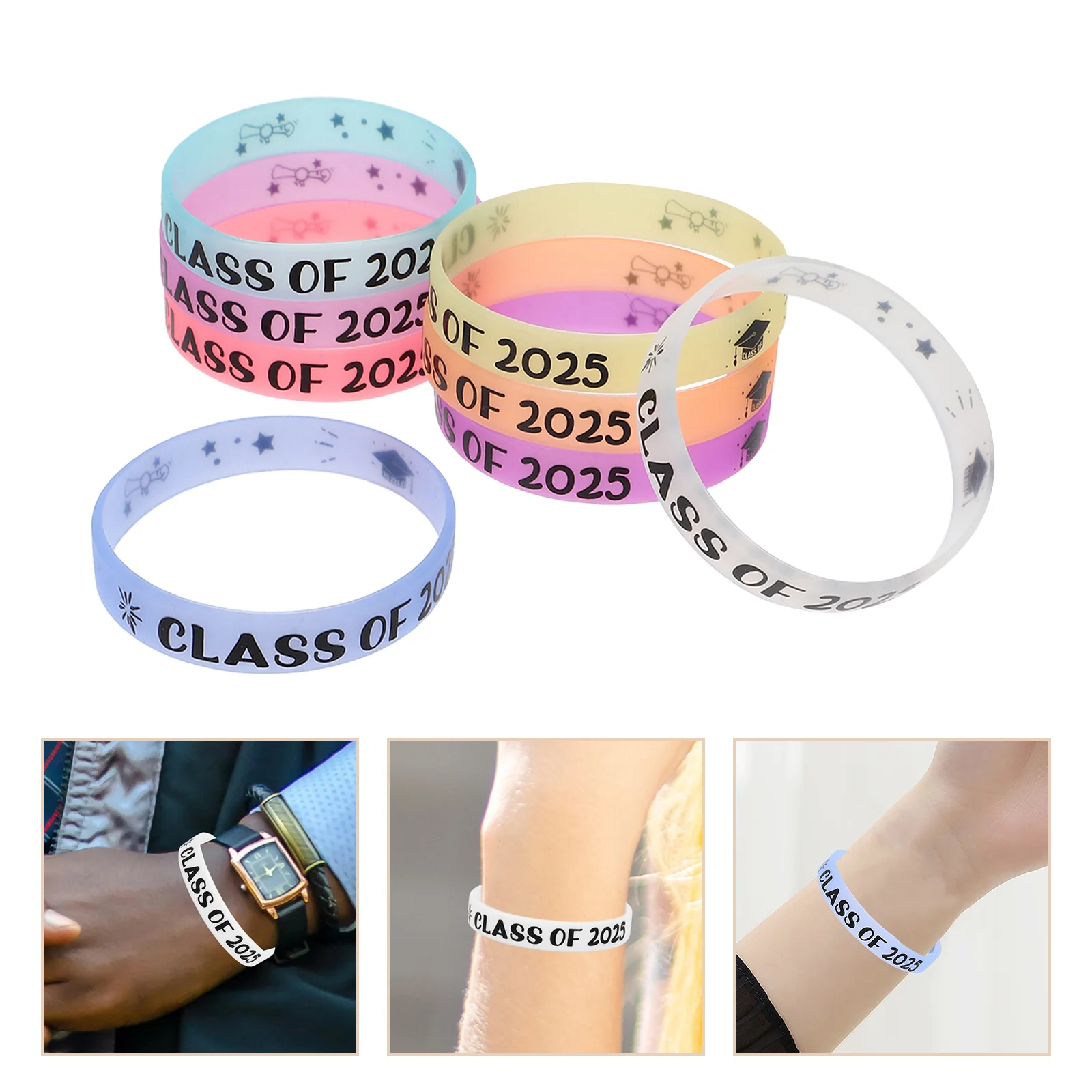 8pcs Graduation Commemoration Wristbands 2025 Silicone Student Party Bracelets Celebratory Accessories
8pcs Graduation Commemoration Wristbands 2025 Silicone Student Party Bracelets Celebratory Accessories
