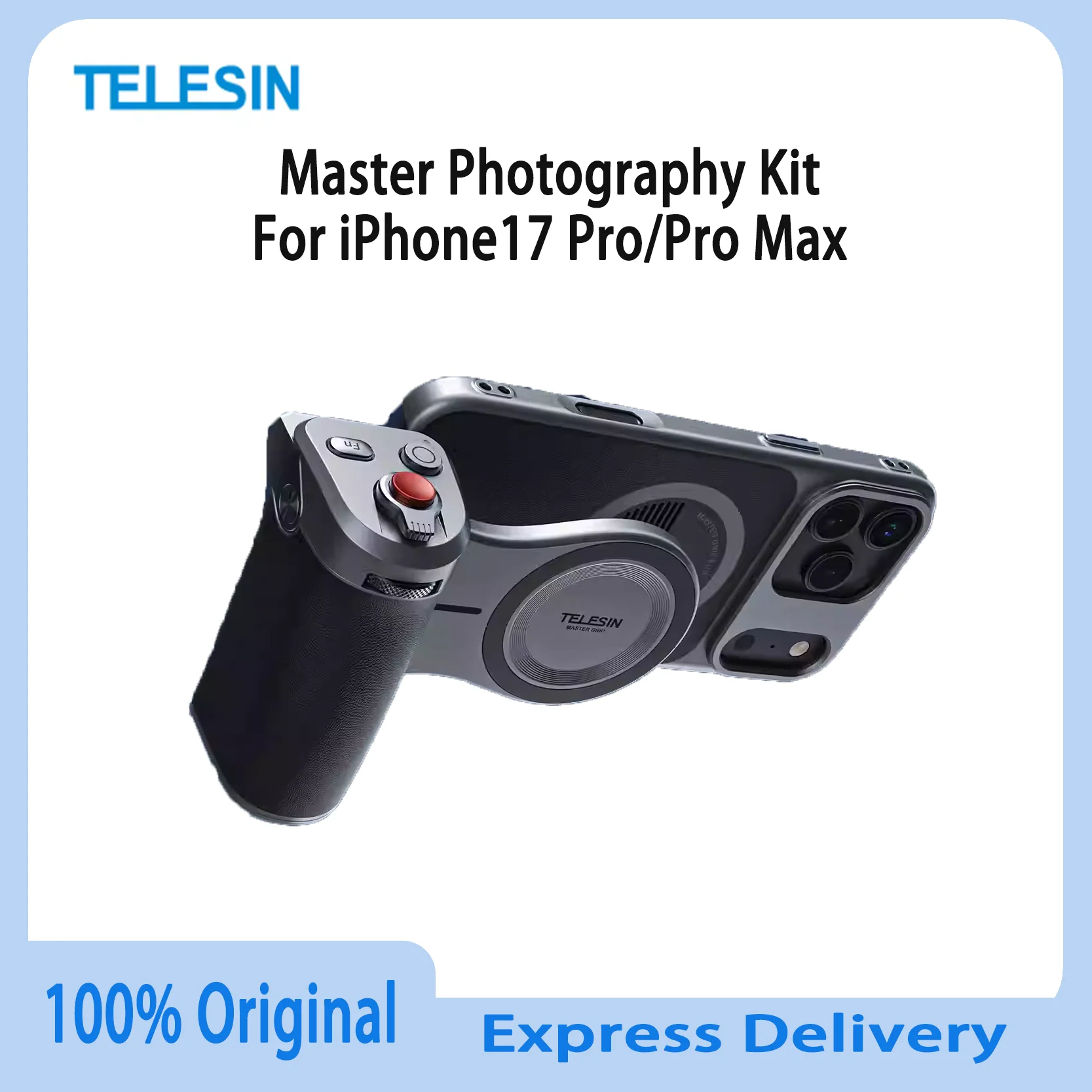 Original TELESIN Master Photography Kit For iPhone 17 Pro Max With Grip And Control Buttons For Professional Mobile Filmmaking
Original TELESIN Master Photography Kit For iPhone 17 Pro Max With Grip And Control Buttons For Professional Mobile Filmmaking
