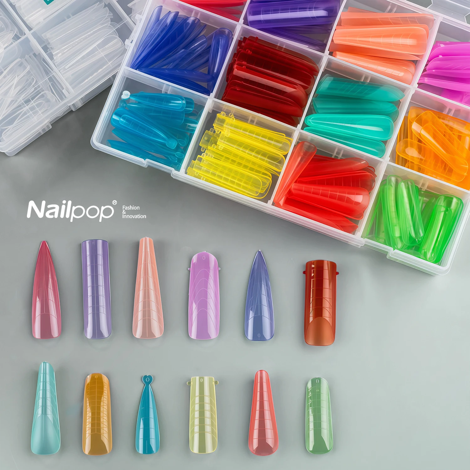 Nailpop Colorful Nail Dual Forms Reusable Molds With Scale Multiple Shapes Nail Art Extension DIY Tool Kit 75/150/288/360pcs
Nailpop Colorful Nail Dual Forms Reusable Molds With Scale Multiple Shapes Nail Art Extension DIY Tool Kit 75/150/288/360pcs