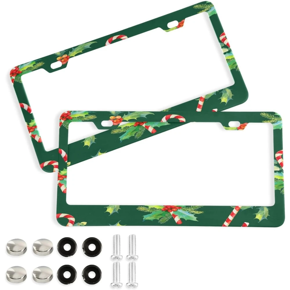 Christmas Cane Candy License Plate Frame, 2 Pack Personalised Decorative License Plate Holder with Mounting Hardware
Christmas Cane Candy License Plate Frame, 2 Pack Personalised Decorative License Plate Holder with Mounting Hardware