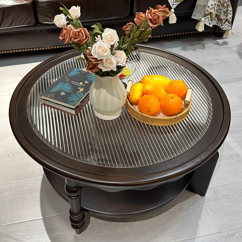 French retro solid wood coffee table living room combination simple small apartment TV cabinet
French retro solid wood coffee table living room combination simple small apartment TV cabinet