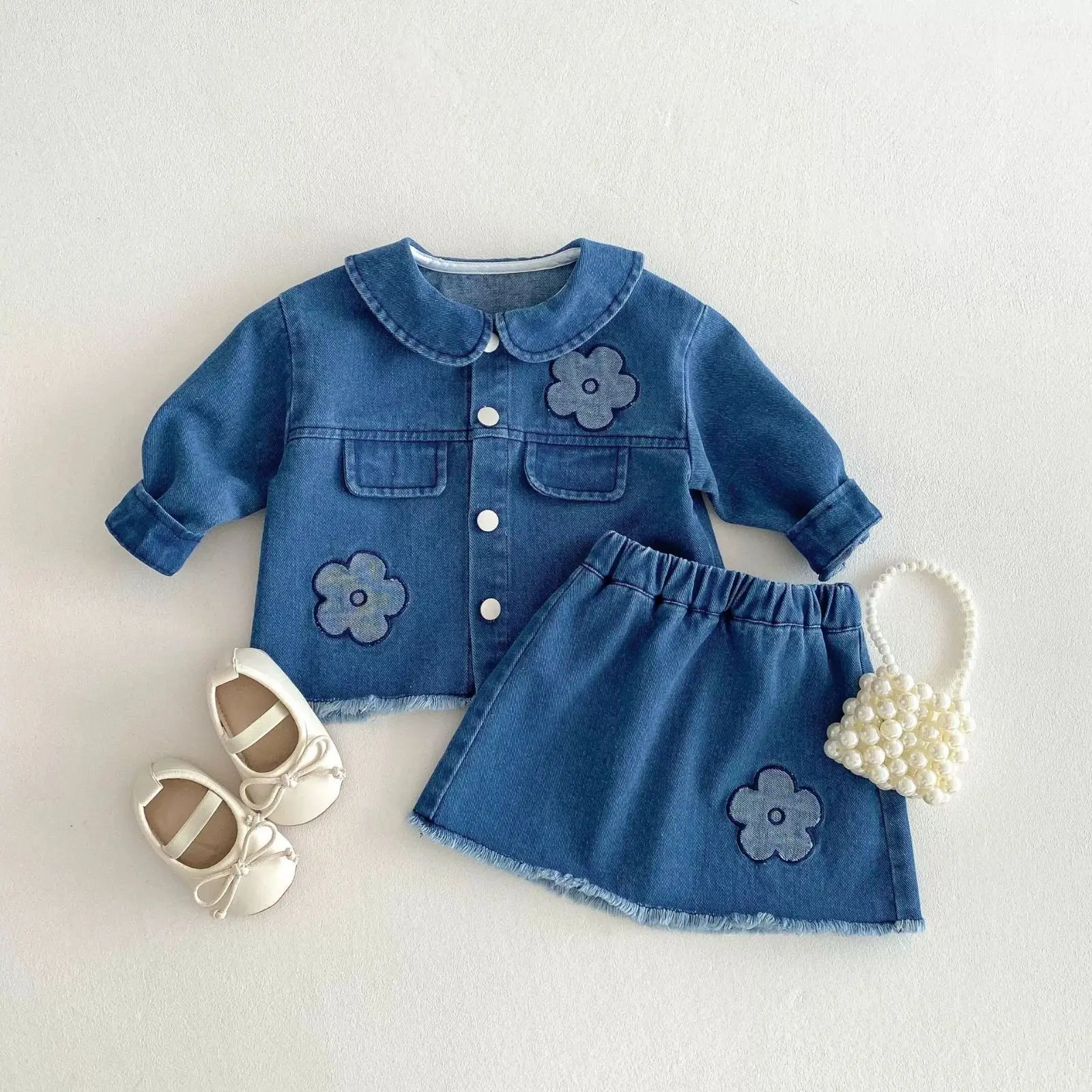 Girls' Denim Clothing Set 2025 New Spring Baby Children's Korean Floral Coat Skirt 2Pcs Suit Trendy Kid's Outfit
Girls' Denim Clothing Set 2025 New Spring Baby Children's Korean Floral Coat Skirt 2Pcs Suit Trendy Kid's Outfit