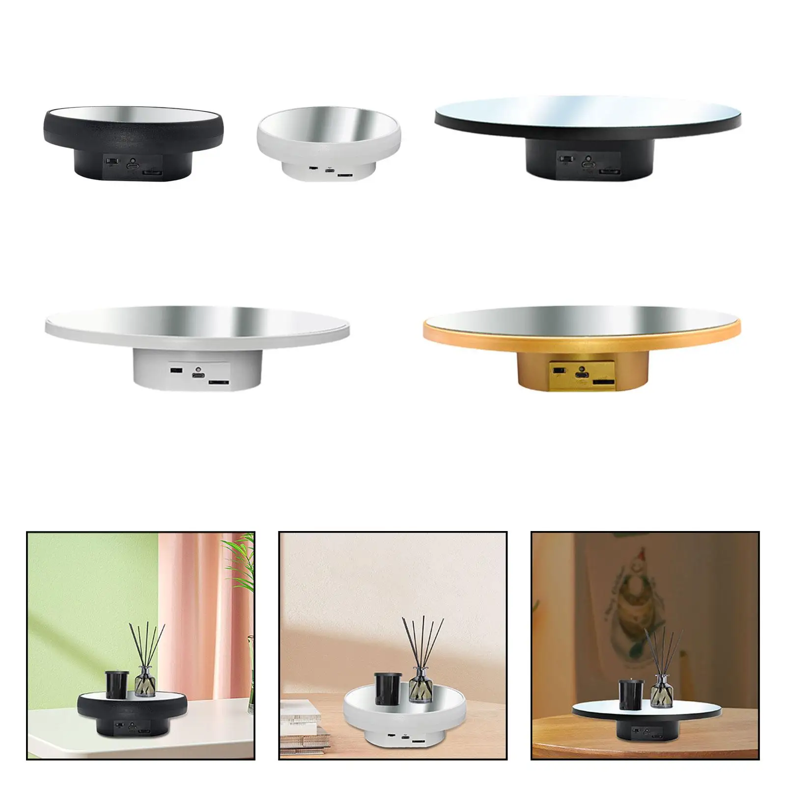 Motorized Electric Turntable Place Automatic Display Tray with USB Cable
Motorized Electric Turntable Place Automatic Display Tray with USB Cable