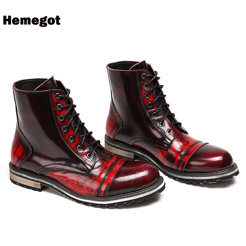 Wine Red Leather Men's Boots Lace-Up High-Top Chelsea Booties Designer Anti-Slip Durable Breathable Handmade Shoes Men's Boots
Wine Red Leather Men's Boots Lace-Up High-Top Chelsea Booties Designer Anti-Slip Durable Breathable Handmade Shoes Men's Boots