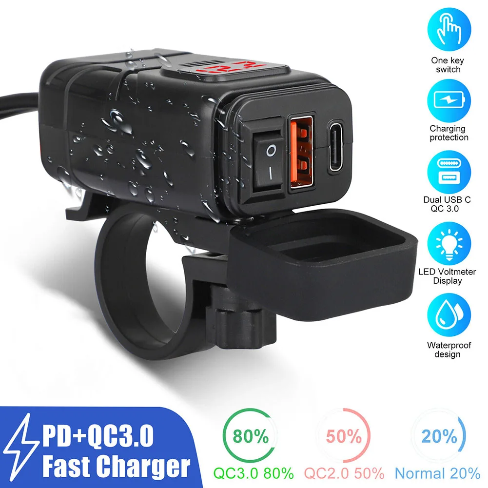 Waterproof Dual USB Motorcycle Charger With PD And QC3.0 LED Voltmeter Display 2024 Hot Sale Brand New And High Quality Discount
Waterproof Dual USB Motorcycle Charger With PD And QC3.0 LED Voltmeter Display 2024 Hot Sale Brand New And High Quality Discount