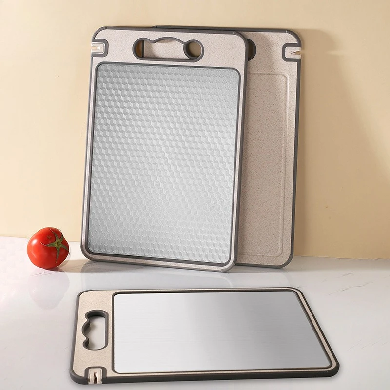1Pcs 304 Stainless Steel Double Sided Cutting Board Non Slip Edge PP Material Thawing Chopping Kitchen Board Silicone Edges
1Pcs 304 Stainless Steel Double Sided Cutting Board Non Slip Edge PP Material Thawing Chopping Kitchen Board Silicone Edges