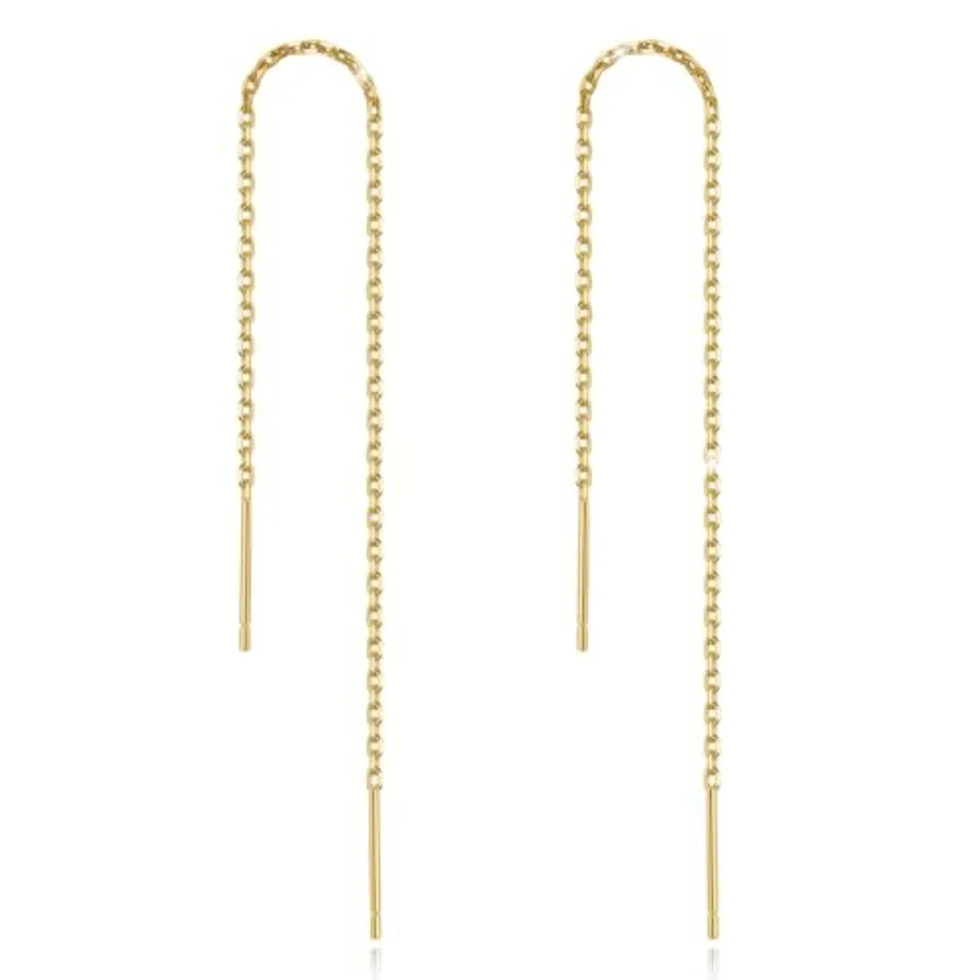 Sterling Silver Threader Chain Dangle Earrings, Versatile and Comfortable Hypoallergenic Silver Earrings 4.8 Inch
Sterling Silver Threader Chain Dangle Earrings, Versatile and Comfortable Hypoallergenic Silver Earrings 4.8 Inch