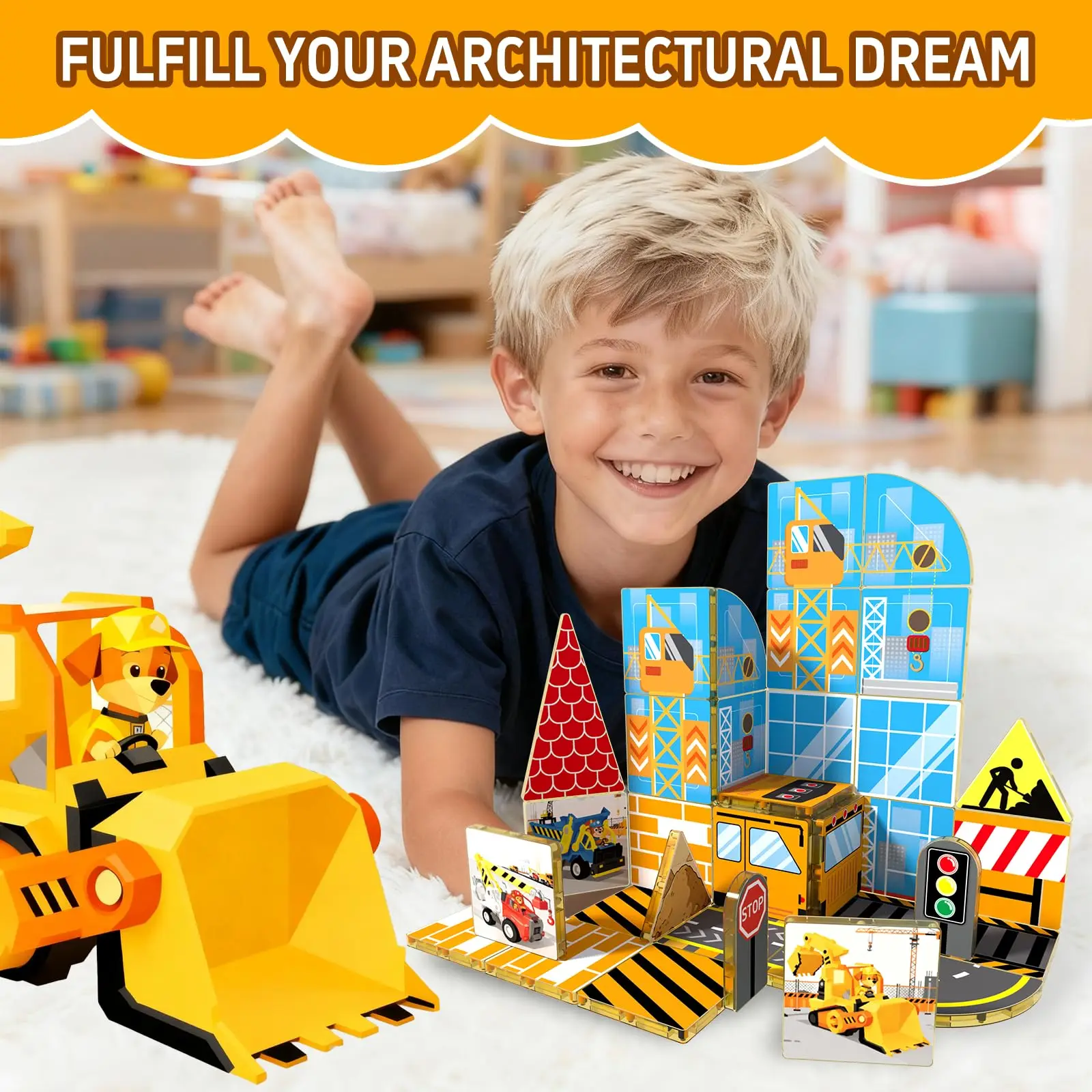 STEM Magnetic Blocks Construction Vehicles Toy 38 Pcs Early Learning for Boys Girls Construction Play Set Age 3+
STEM Magnetic Blocks Construction Vehicles Toy 38 Pcs Early Learning for Boys Girls Construction Play Set Age 3+