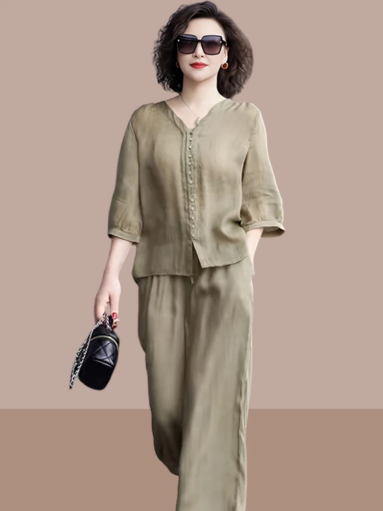 Cotton Linen Set Women's Summer Fashion Retro Wide Leg Pants Two Piece Suit Casual Comfortable Breathable V Neck Sleeveless
Cotton Linen Set Women's Summer Fashion Retro Wide Leg Pants Two Piece Suit Casual Comfortable Breathable V Neck Sleeveless