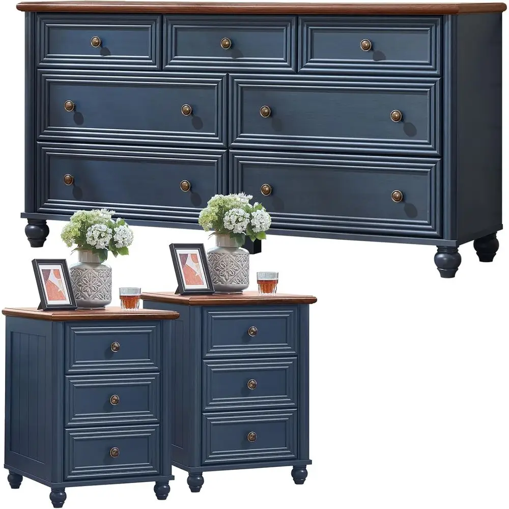 armhouse Drers & Night Stand Set o 3, Wood 54'' Wide Drer & 18'' Chest o Ders, Column Nightstand Set o 2, urniture 7 Der Drer Su
armhouse Drers & Night Stand Set o 3, Wood 54'' Wide Drer & 18'' Chest o Ders, Column Nightstand Set o 2, urniture 7 Der Drer Su