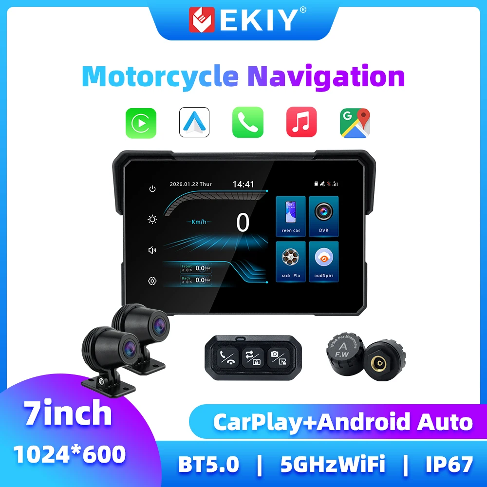 EKIY 7-дюймовый портативный беспроводной экран для мотоцикла с CarPlay и Android Auto, 4G, удаленным управлением и навигацией
EKIY 7-дюймовый портативный беспроводной экран для мотоцикла с CarPlay и Android Auto, 4G, удаленным управлением и навигацией