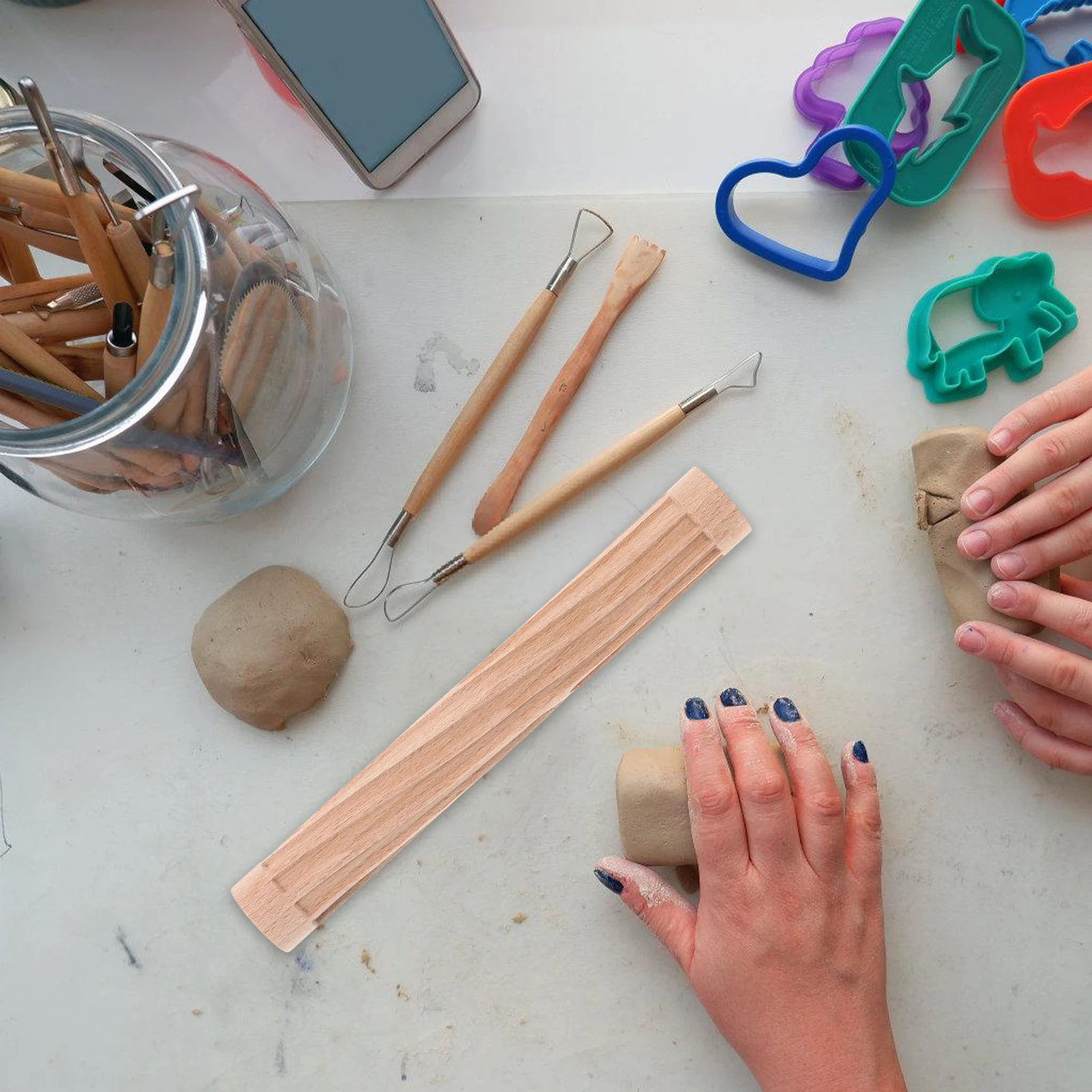 Double Head Wood Grain Rollers Pottery Tools Wooden Clay Accessories Texture Roller Engraved Pattern Sticks Reusable DIY Craft
Double Head Wood Grain Rollers Pottery Tools Wooden Clay Accessories Texture Roller Engraved Pattern Sticks Reusable DIY Craft