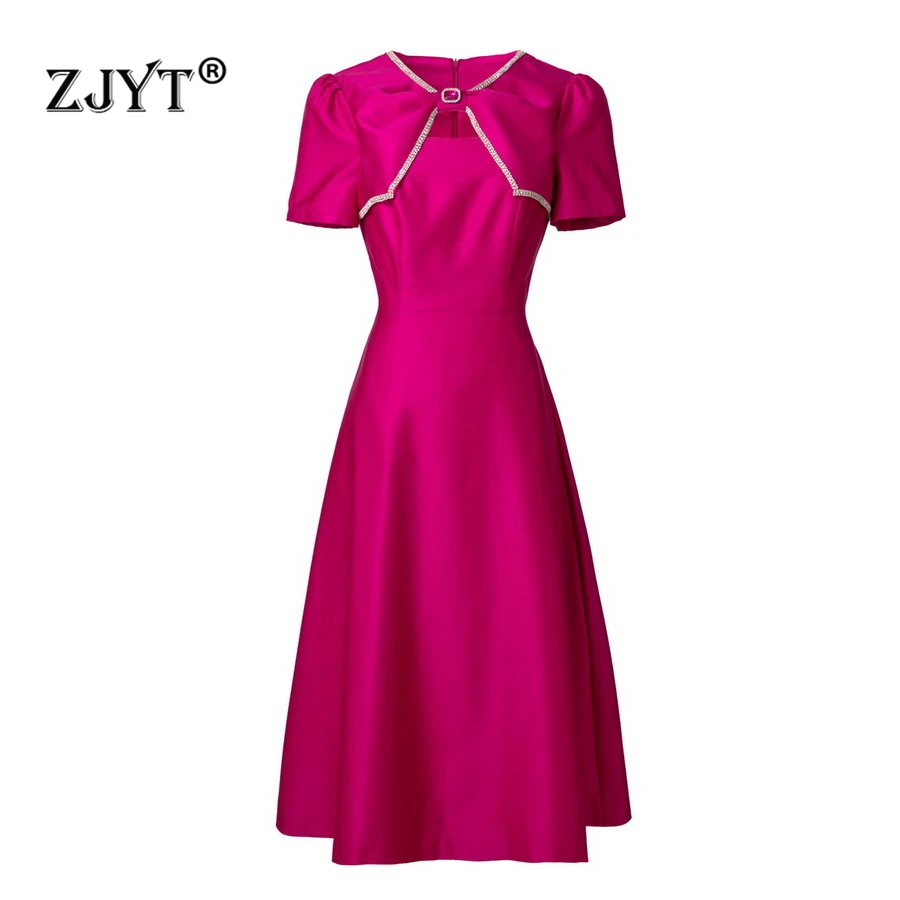 ZJYT Women Summer Short Sleeve Evening Formal Party Dresses Beading Cutout Midi Elegant Dress Female Vestidos 2025 New Fashion
ZJYT Women Summer Short Sleeve Evening Formal Party Dresses Beading Cutout Midi Elegant Dress Female Vestidos 2025 New Fashion