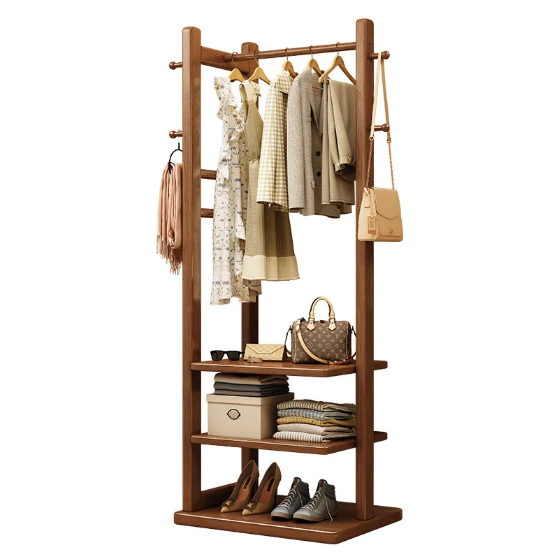 Solid wood coat rack floor-to-ceiling hanger entry small apartment space-saving multi-layer shelf bedroom clothes storage rack
Solid wood coat rack floor-to-ceiling hanger entry small apartment space-saving multi-layer shelf bedroom clothes storage rack