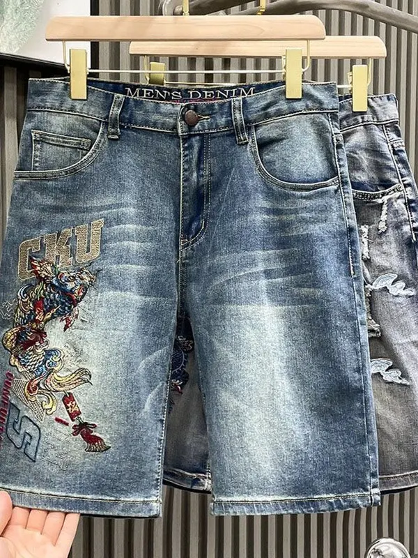 Мужские джинсовые шорты премиум-класса из хлопка с эластаном, с вышивкой, прямого кроя, повседневные, со средней посадкой, летние, комфортные, длиной до колена.
Мужские джинсовые шорты премиум-класса из хлопка с эластаном, с вышивкой, прямого кроя, повседневные, со средней посадкой, летние, комфортные, длиной до колена.