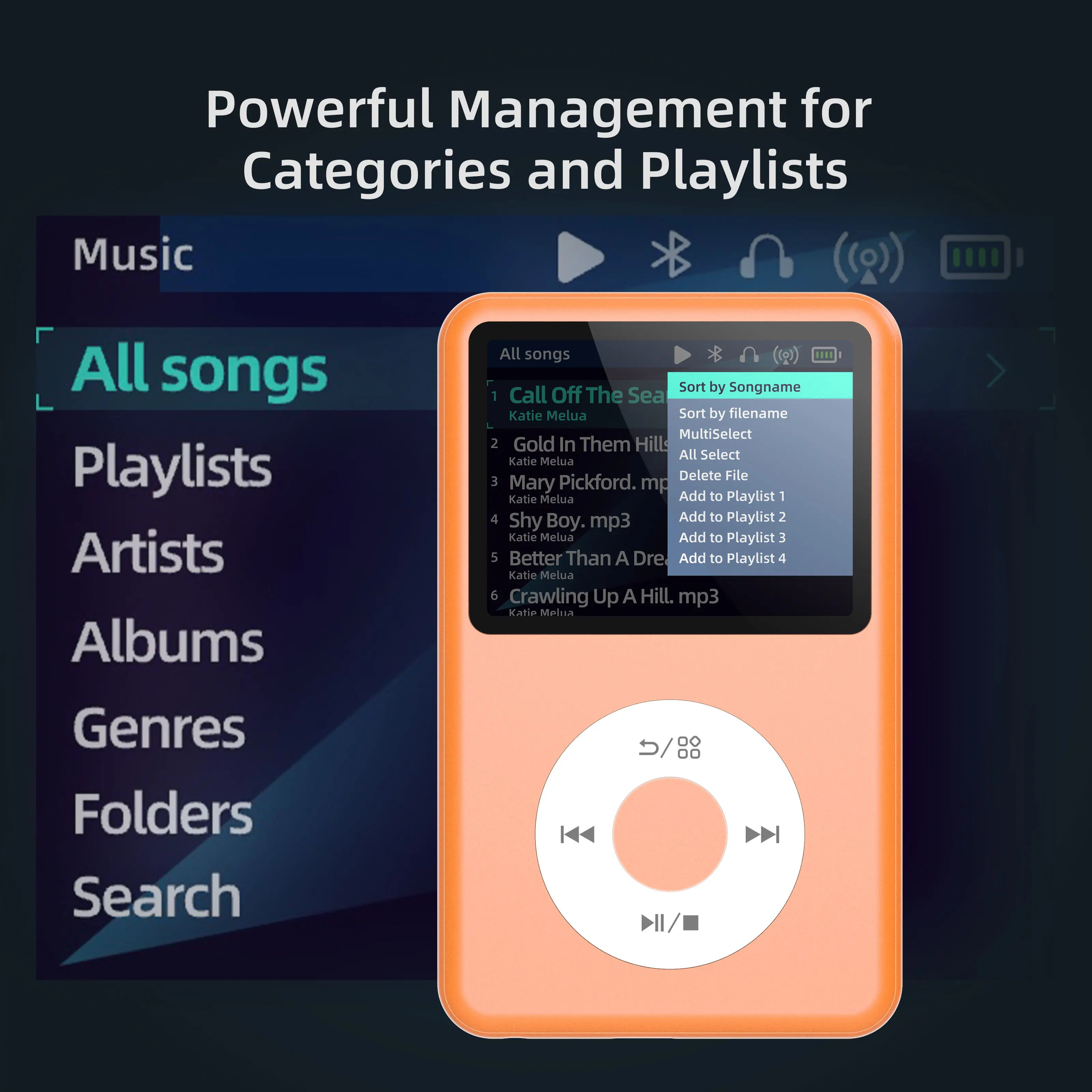 Classic Bluetooth MP3 Player 2.4" HD TFT Display, Tactile Rotate Button, 35H Music Playback, 720P Video FM Radio E-book Reader
Classic Bluetooth MP3 Player 2.4" HD TFT Display, Tactile Rotate Button, 35H Music Playback, 720P Video FM Radio E-book Reader