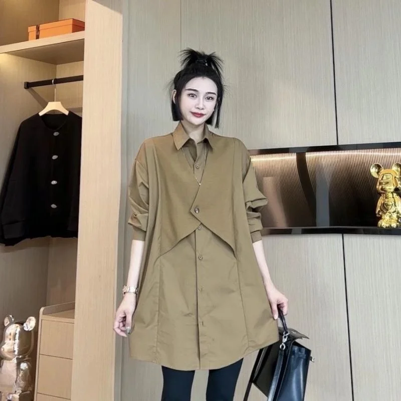 plus Size Shirt Women's Autumn Style Patchwork Slimming Long Sleeve Button down Mid-Length Collar Blouse for Heavy ...
plus Size Shirt Women's Autumn Style Patchwork Slimming Long Sleeve Button down Mid-Length Collar Blouse for Heavy ...