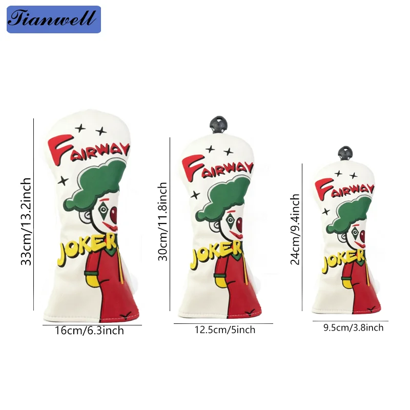 Quirky "Joker" Design Golf Club Headcover Fits for Golf Driver/Fairway Woods/Hybrid Wood Golf Club PU Headcover
Quirky "Joker" Design Golf Club Headcover Fits for Golf Driver/Fairway Woods/Hybrid Wood Golf Club PU Headcover