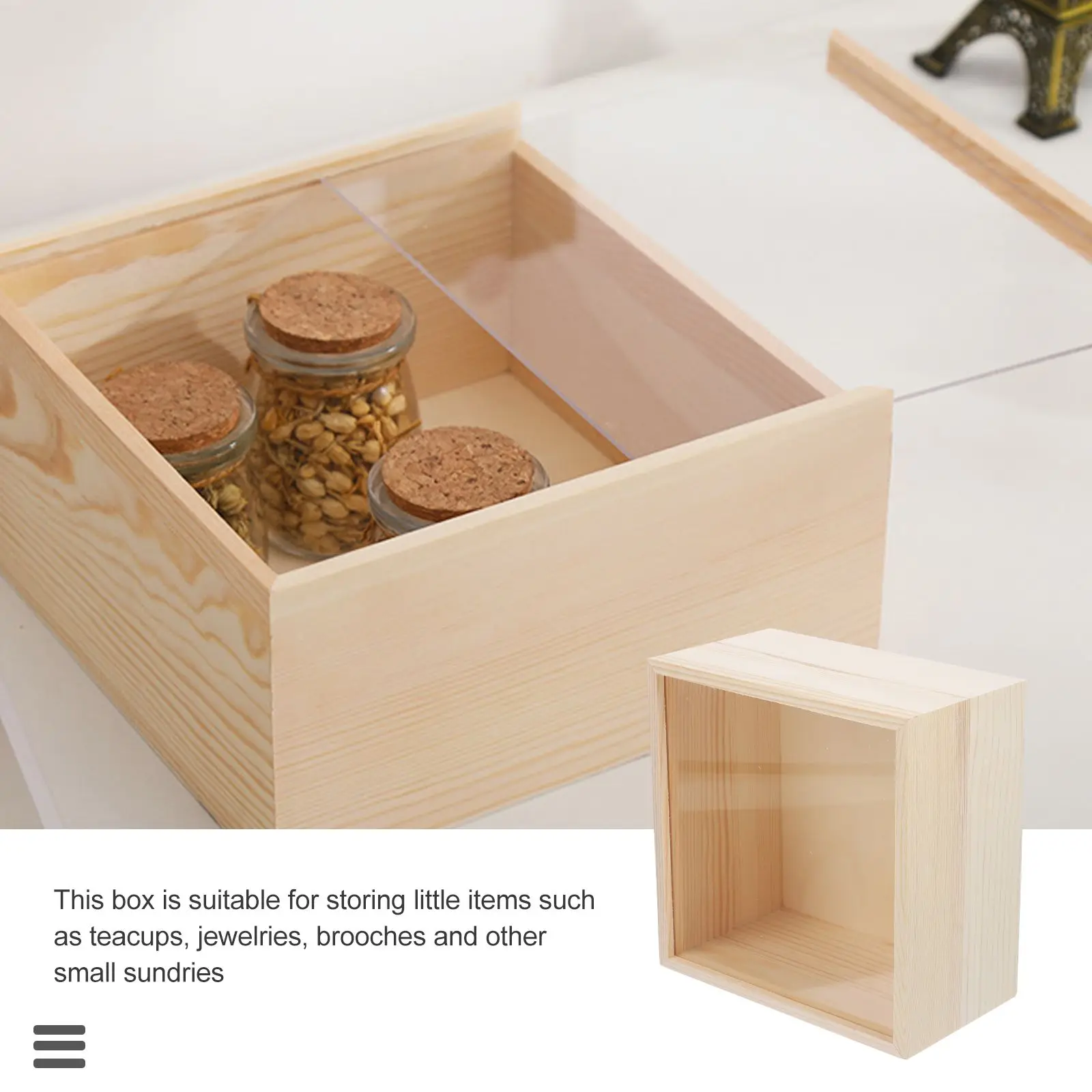 Acrylic Storage Box 20x20x10cm Lightweight Portable Wooden Box for Jewelry Teacup Brooch Unfinished Wood Case Clear Lid Gift
Acrylic Storage Box 20x20x10cm Lightweight Portable Wooden Box for Jewelry Teacup Brooch Unfinished Wood Case Clear Lid Gift