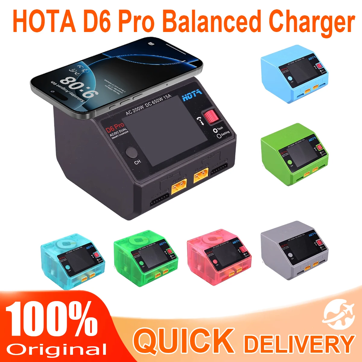 HOTA D6 Pro AC 200W DC 650W 15A*2 Dual Channel Lipo Charger Support Power Distribution for NiZn Nicd NiMH Battery RC Models
HOTA D6 Pro AC 200W DC 650W 15A*2 Dual Channel Lipo Charger Support Power Distribution for NiZn Nicd NiMH Battery RC Models