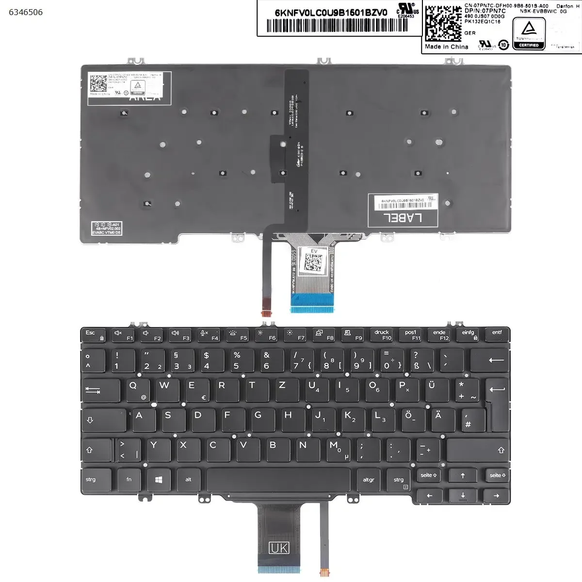 GR Laptop Keyboard for DELL Latitude E5200 3300 5300 7200 7300 3301 7290 5310 Black with Backlit
GR Laptop Keyboard for DELL Latitude E5200 3300 5300 7200 7300 3301 7290 5310 Black with Backlit