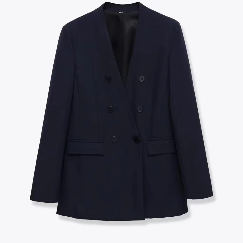 KIDCRKJ Temperament Women Spring Blazer Outwear V-Neck Double Breasted Female Suit Jacket Versatile Minimalist Lady Outwear
KIDCRKJ Temperament Women Spring Blazer Outwear V-Neck Double Breasted Female Suit Jacket Versatile Minimalist Lady Outwear
