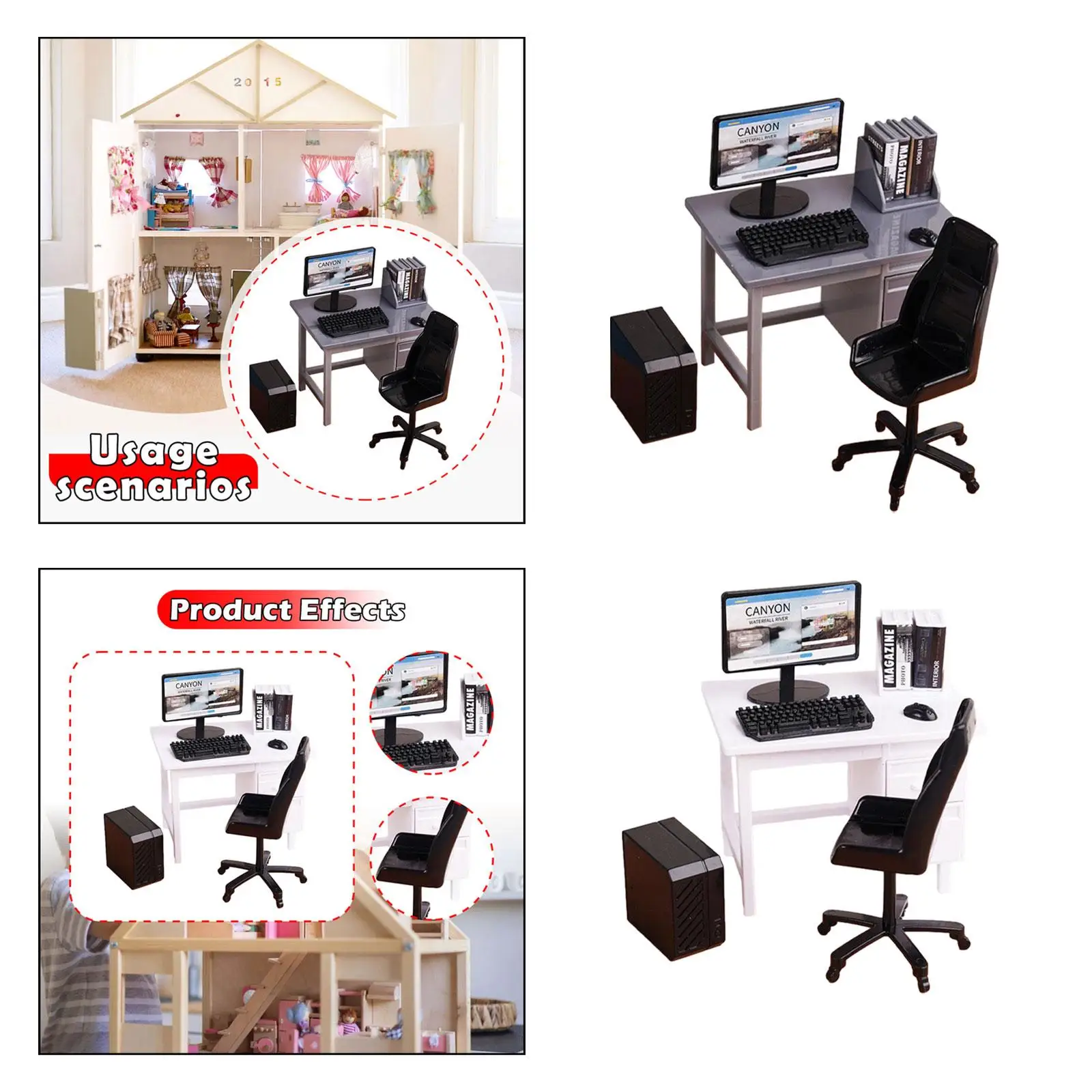 1/12 Computer Desk and Chair with Keyboard Model Craft Miniature Gaming Table for Miniature Scene Micro Landscape Sand Table
1/12 Computer Desk and Chair with Keyboard Model Craft Miniature Gaming Table for Miniature Scene Micro Landscape Sand Table