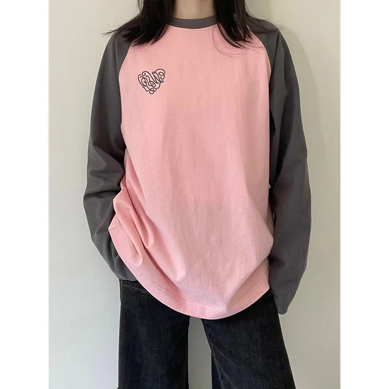 Vintage Color Contrast Long Sleeve Shirt For Women In Spring And Autumn Season With Design Loose Tshirts
Vintage Color Contrast Long Sleeve Shirt For Women In Spring And Autumn Season With Design Loose Tshirts