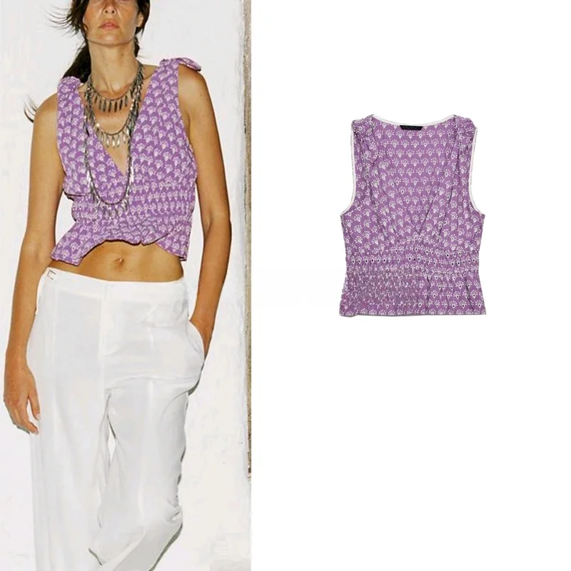 Летний женский топ с вышивкой и ажурным узлом V-Ne, слитный топ для поездок на работу, защита от ультрафиолета, полиэфирное волокно 
Летний женский топ с вышивкой и ажурным узлом V-Ne, слитный топ для поездок на работу, защита от ультрафиолета, полиэфирное волокно