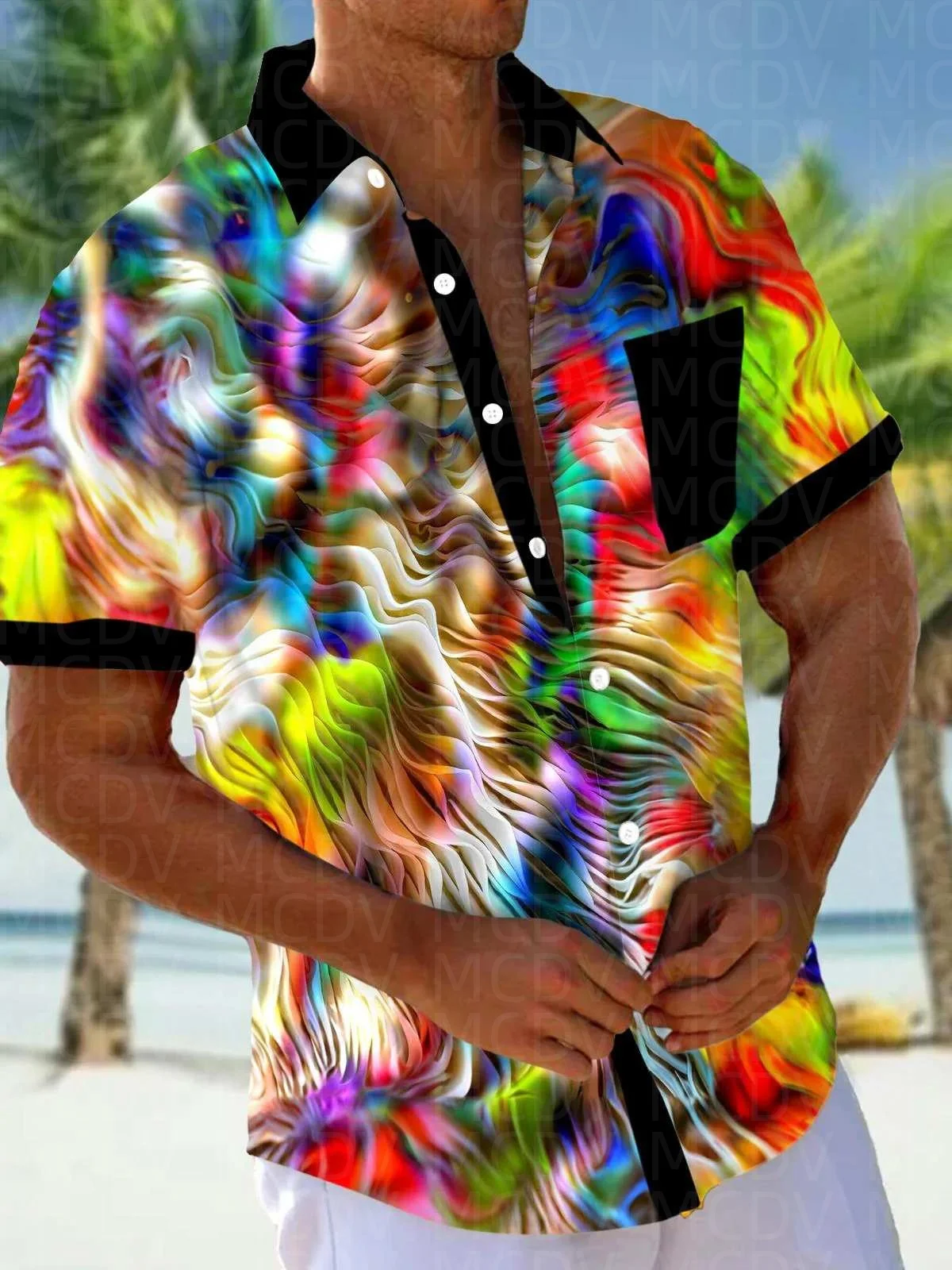 Clolorful Pattern Men's Hawaiian Shirt Stretch Easy Care Camp Shirt Big Tall
Clolorful Pattern Men's Hawaiian Shirt Stretch Easy Care Camp Shirt Big Tall