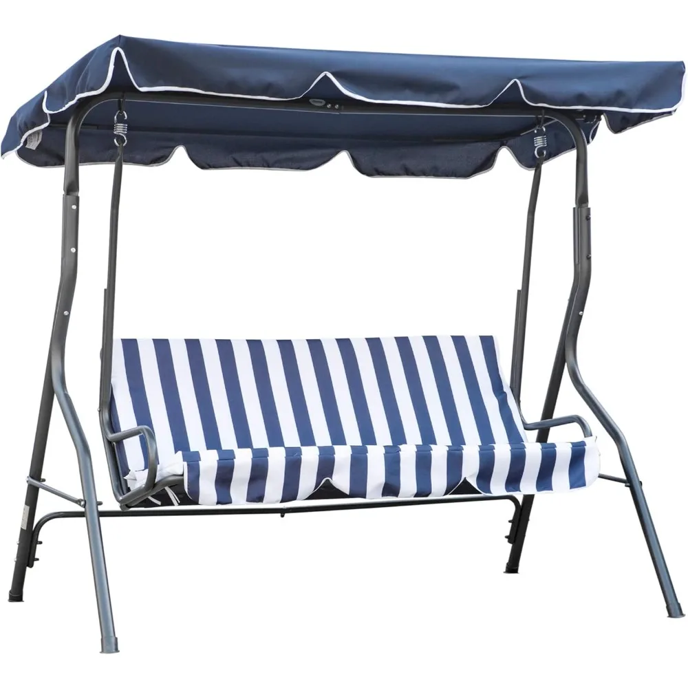 3-Person Porch Swing with Canopy, Patio Swing Chair, Outdoor Canopy Swing Bench with Adjustable Shade, Cushion and Steel Frame,
3-Person Porch Swing with Canopy, Patio Swing Chair, Outdoor Canopy Swing Bench with Adjustable Shade, Cushion and Steel Frame,