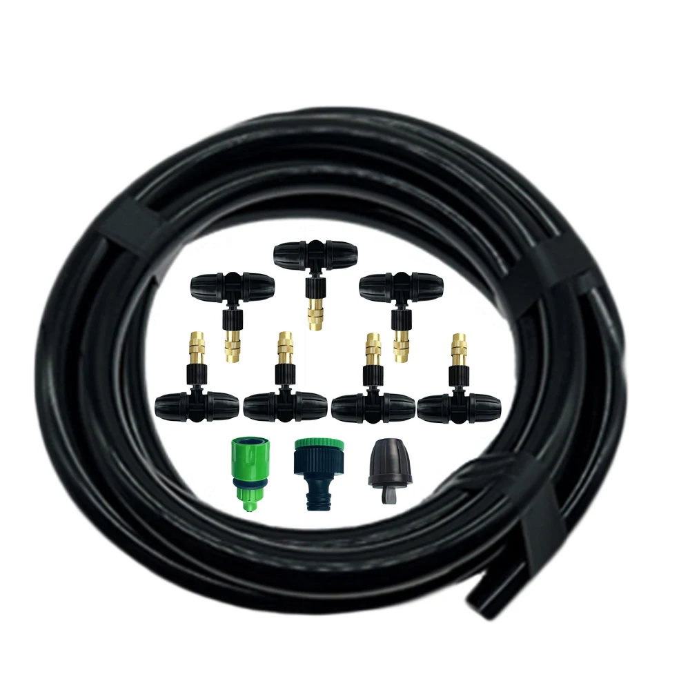 8/11MM PVC Hose Outddoor Garden Misting Cooling System With 7 Meters Pipe 7 Pcs Adjustable Copper Nozzles
8/11MM PVC Hose Outddoor Garden Misting Cooling System With 7 Meters Pipe 7 Pcs Adjustable Copper Nozzles