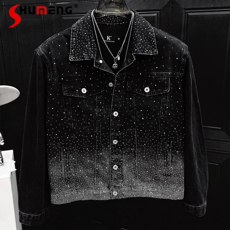 Fashion Hot Diamond Starry Sky Denim Jackets Men's 2025 Autumn New High-end Handsome Loose Trendy Tops Shoulder Padded Jacket
Fashion Hot Diamond Starry Sky Denim Jackets Men's 2025 Autumn New High-end Handsome Loose Trendy Tops Shoulder Padded Jacket