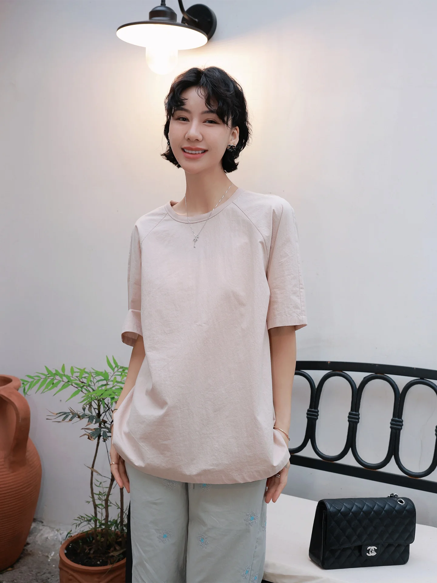 TT Summer Sea Salt Cotton Washed Fabric Midi T-Shirt round Neck Short Sleeve Casual Style Ladies Top
TT Summer Sea Salt Cotton Washed Fabric Midi T-Shirt round Neck Short Sleeve Casual Style Ladies Top