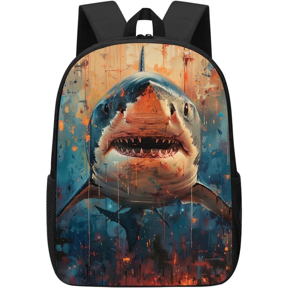 Kids Shark Backpack, Cool Blue And Red Shark School Backpacks For Boys, Retro Ocean Fish Animal Bookbag For School, Lightweight
Kids Shark Backpack, Cool Blue And Red Shark School Backpacks For Boys, Retro Ocean Fish Animal Bookbag For School, Lightweight