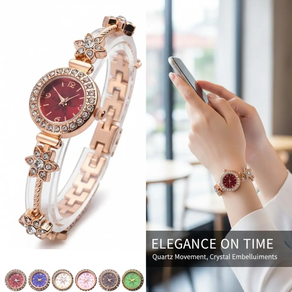New Rhinestone Quartz Watches Diamond Studded Watch Strap with Adjustable Bracelet Circle Shaped Watch Women Wristwatch Gift
New Rhinestone Quartz Watches Diamond Studded Watch Strap with Adjustable Bracelet Circle Shaped Watch Women Wristwatch Gift