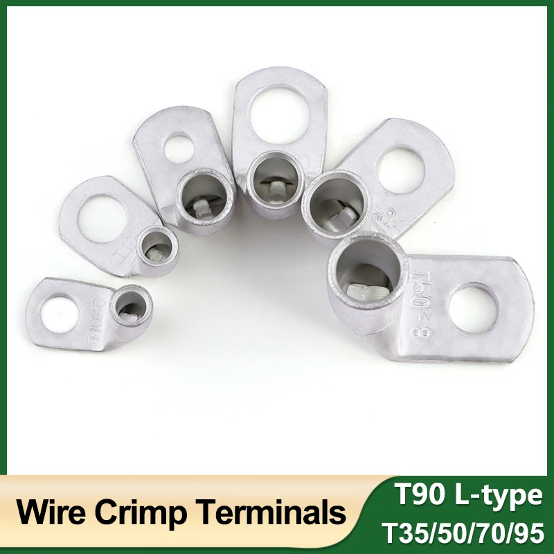 1/5/20pcs L-type Right Angle Wire Terminals 90 Degree Bend Nose T35/50/70/95-6/8/10/12 Tinned Copper Crimp Connector Cable Lugs
1/5/20pcs L-type Right Angle Wire Terminals 90 Degree Bend Nose T35/50/70/95-6/8/10/12 Tinned Copper Crimp Connector Cable Lugs