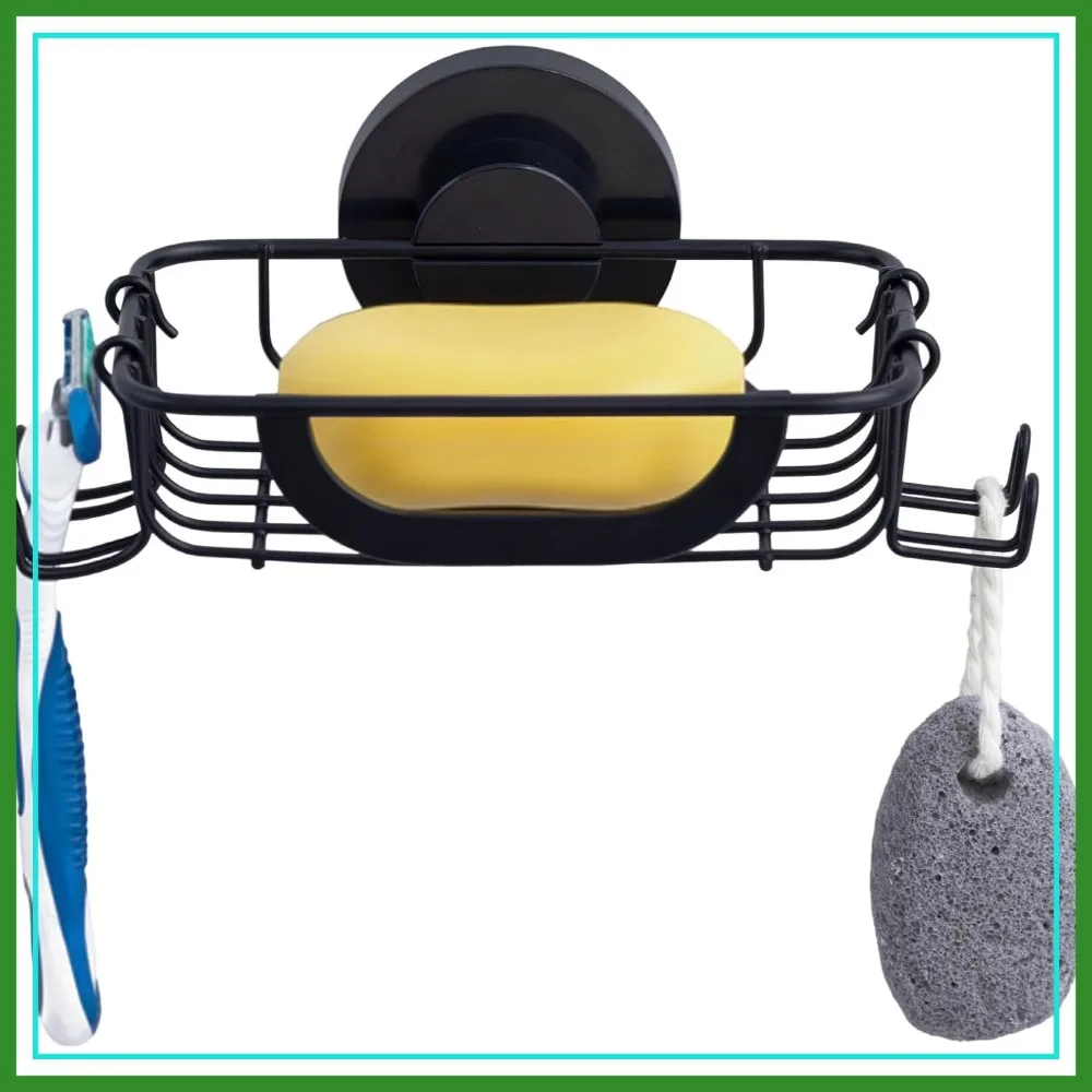 Soap Dish with Suction Cup, 4 Hooks Wall Mounted, Stainless Steel, No-Drilling, Removable, Waterproof Sponge Holder for Shower Bathroom Kitchen Sink
Soap Dish with Suction Cup, 4 Hooks Wall Mounted, Stainless Steel, No-Drilling, Removable, Waterproof Sponge Holder for Shower Bathroom Kitchen Sink