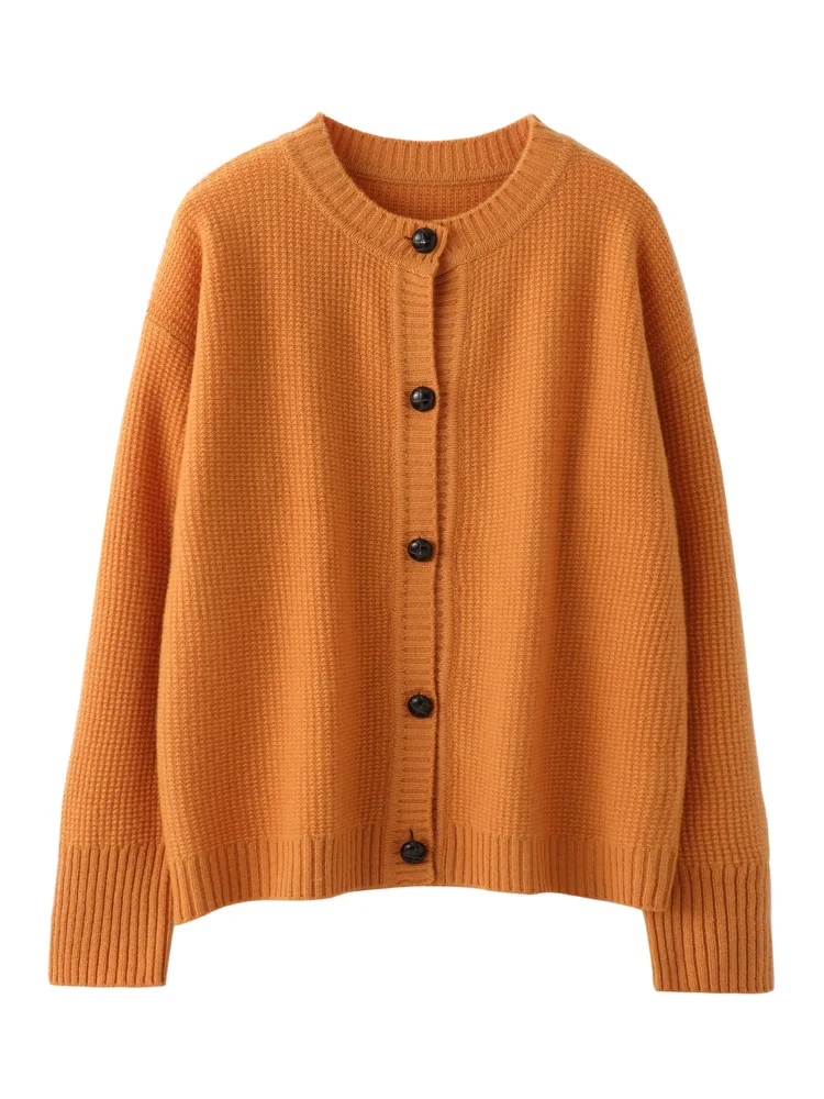 Chic Single Breasted Soft 100% Merino Wool Sweater Thick Warm Women's Cardigan Pure Color O-Neck Regular Fit Tops
Chic Single Breasted Soft 100% Merino Wool Sweater Thick Warm Women's Cardigan Pure Color O-Neck Regular Fit Tops