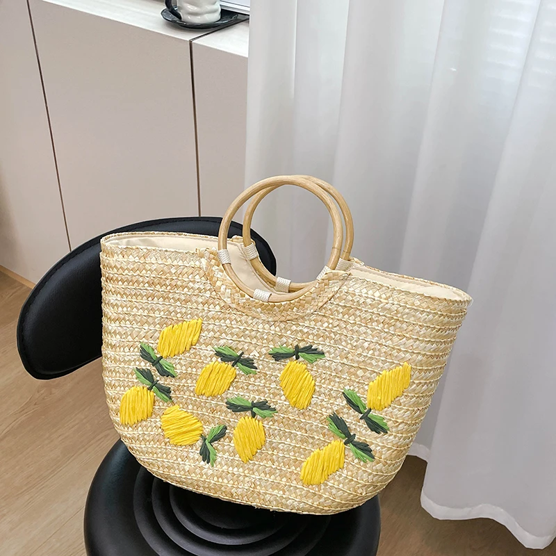 Straw Bag Women Hand-Woven Handbag Moon Shape Rattan Bag Big Capacity Beach Tote Lady Summer Vacation Handbag Eco Shopping Bag
Straw Bag Women Hand-Woven Handbag Moon Shape Rattan Bag Big Capacity Beach Tote Lady Summer Vacation Handbag Eco Shopping Bag
