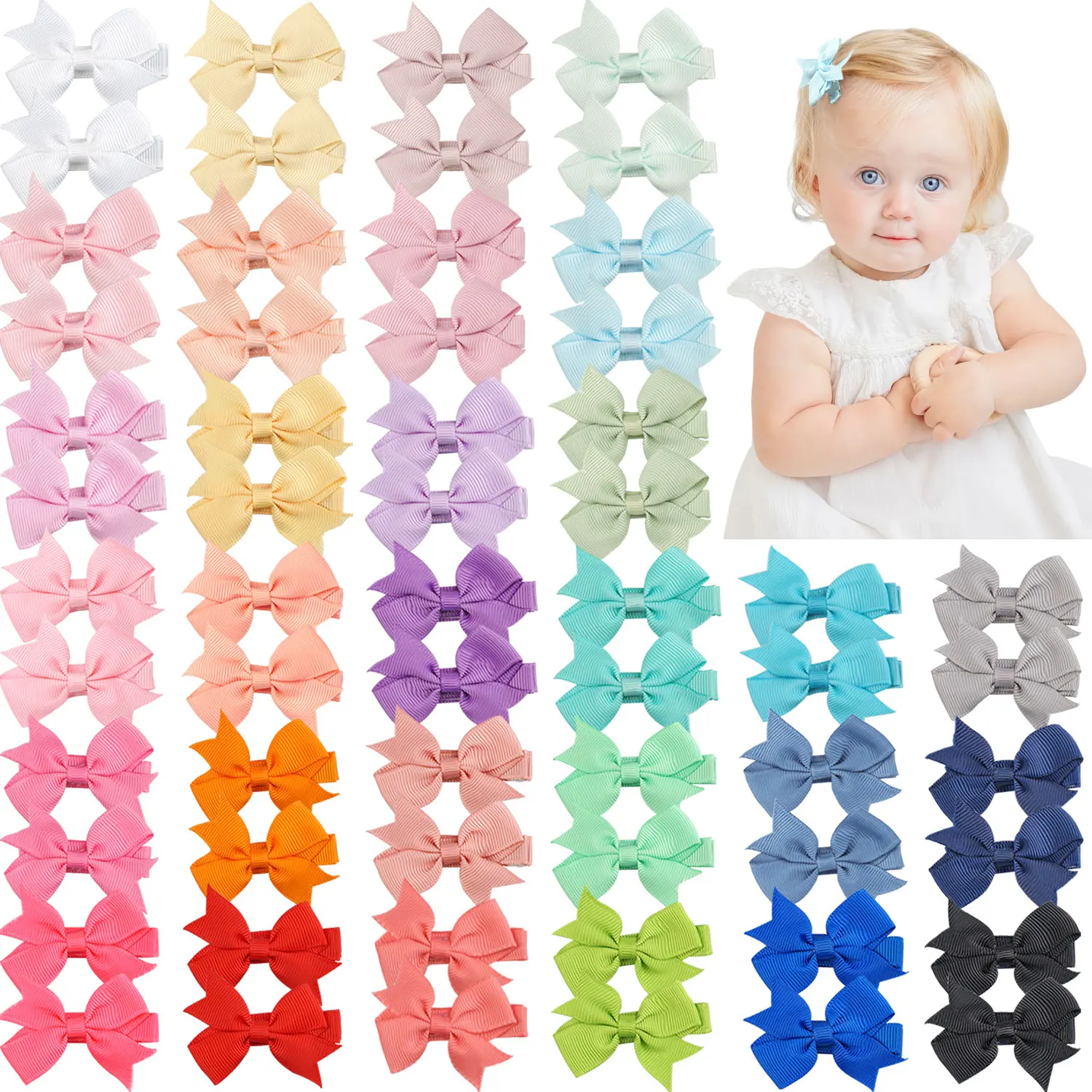 20Pieces 2" Baby Hair Clips with Soft Lined Non-Slip Grip - Safe Hairpins for School Toddler Girls Infant Hair Accessories 
20Pieces 2" Baby Hair Clips with Soft Lined Non-Slip Grip - Safe Hairpins for School Toddler Girls Infant Hair Accessories