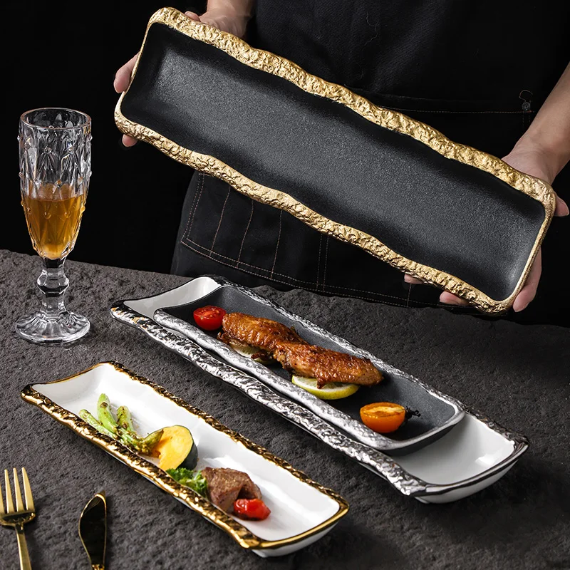 Solid Color Curved Ceramic Long Strip Plate Striped Sushi Plate Sashimi Dish Dessert Dish Molecular Cuisine Display Plate
Solid Color Curved Ceramic Long Strip Plate Striped Sushi Plate Sashimi Dish Dessert Dish Molecular Cuisine Display Plate
